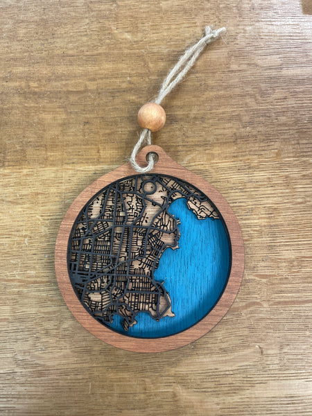 Little Round Maps - Laser Cut Wood Maps