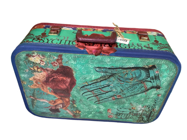 The flower Hair  Lady Suitcase - Painted by Tabitha St Germain