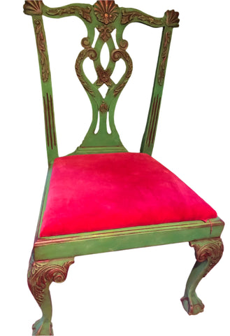 Pink and Green Chair - Painted by Tabitha St Germain