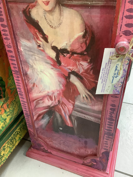 Small Pink Trinket Cabinet- Painted by Tabitha St Germain
