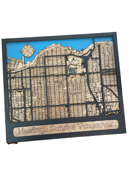 City Maps - Laser Cut Wood Maps