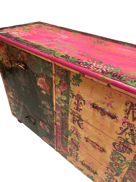 Pink Dog 3 Tier Dresser -  Painted by Tabitha St Germain