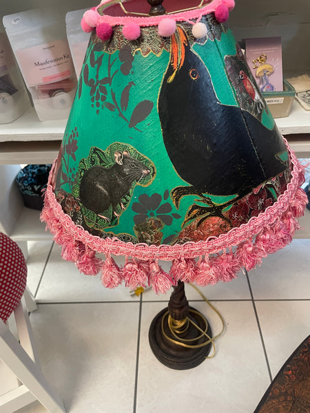 Crow & Cat & Rat Lamp - Painted by Tabitha St Germain