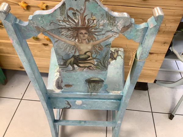 I Sea Chair - With an octopus and Sea Witch - Painted by Tabitha St Germain