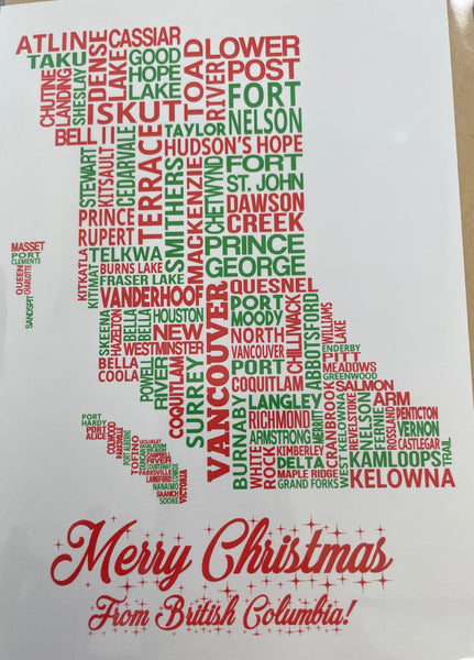 Typographic Neighbourhood Map Christmas Card