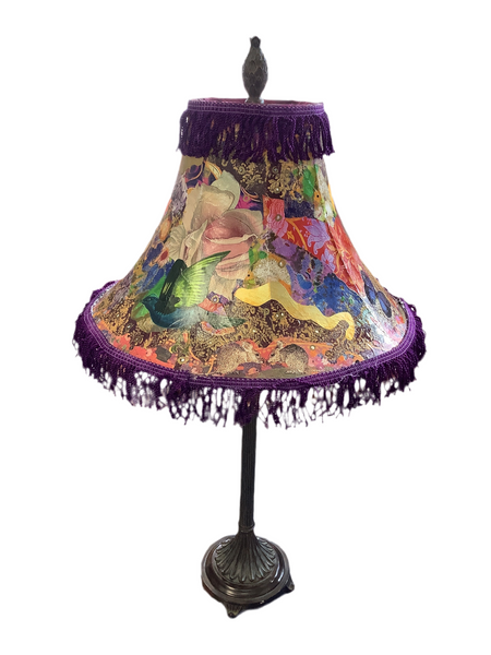 Purple Bird Lamp - Painted by Tabitha St Germain