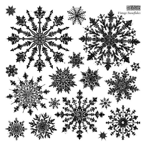 Vintage Snowflakes IOD Stamp (Single Sheet12″x12″) LIMITED EDITION - Iron Orchid Designs