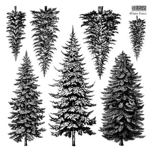 Winter Forest IOD Stamp (Single Sheet12″x12″) LIMITED EDITION - Iron Orchid Designs