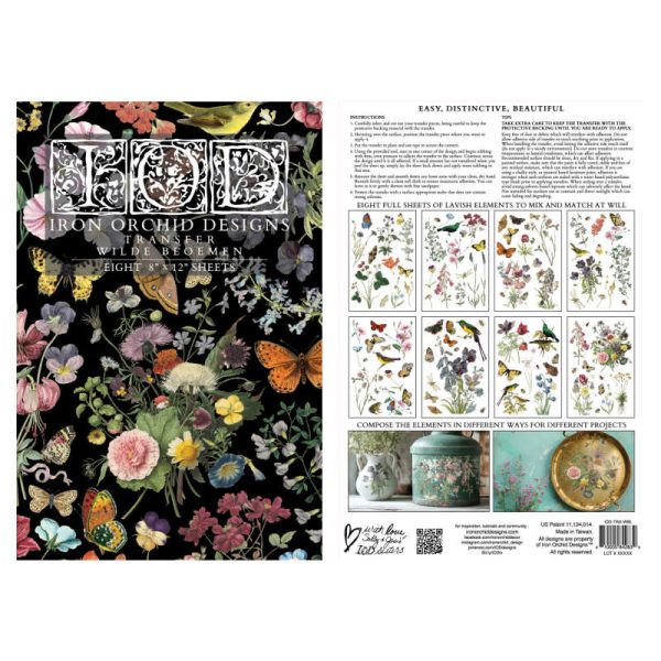 Wilde Bloemen IOD Transfer (8″x12″ pad-8 sheets) 2025 - Iron Orchid Designs