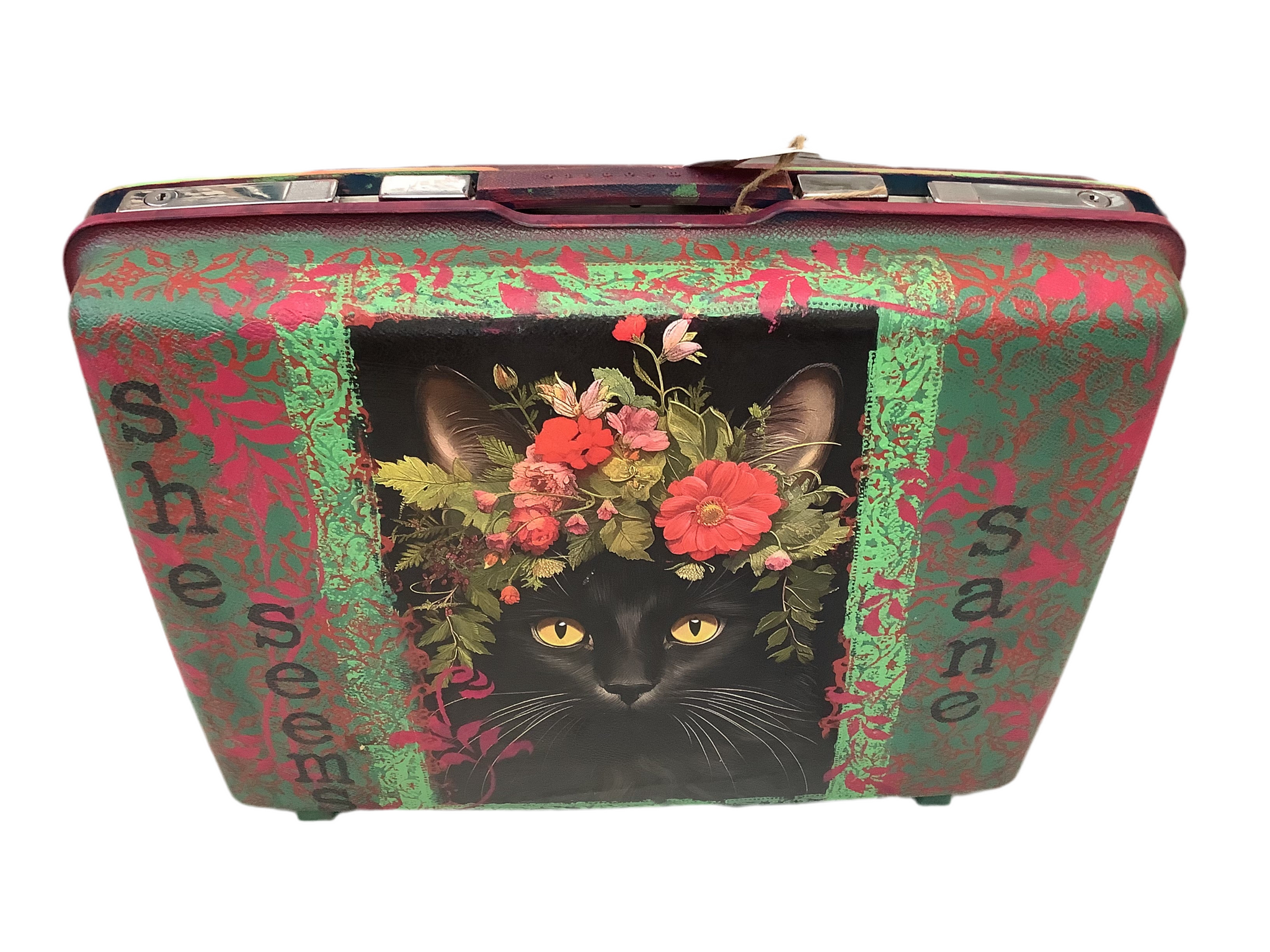 She Seems Sane Suitcase - Painted by Tabitha St Germain