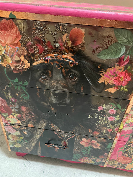 Pink Dog 3 Tier Dresser -  Painted by Tabitha St Germain