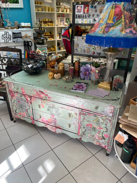 Flowery Bench - Painted by Tabitha St Germain