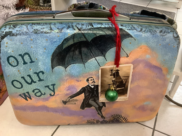 Be Right There Suitcase - Painted by Tabitha St Germain