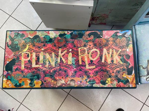 Plinki Plonk Piano Bench with lid to hide things - Painted by Tabitha St Germain