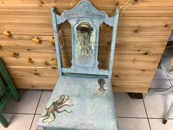 I Sea Chair - With an octopus and Sea Witch - Painted by Tabitha St Germain