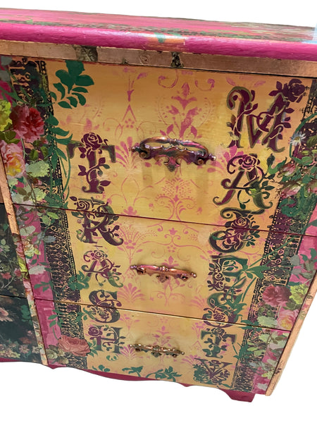 Pink Dog 3 Tier Dresser -  Painted by Tabitha St Germain