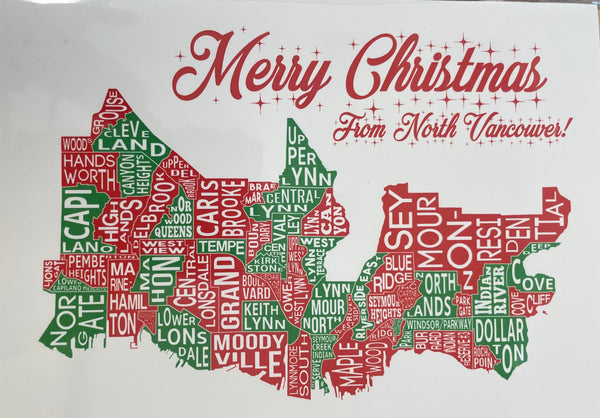 Typographic Neighbourhood Map Christmas Card