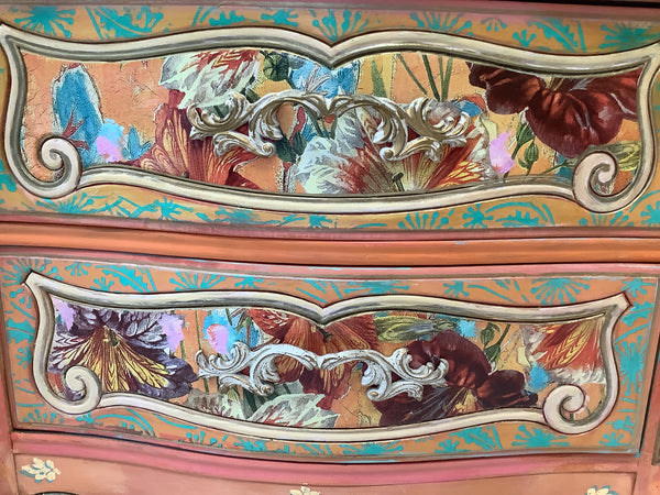 Orange Small Dresser - Painted by Tabitha St Germain