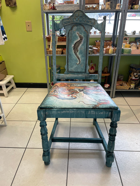 I Sea You Chair - See Horse and Octopus - Painted by Tabitha St Germain