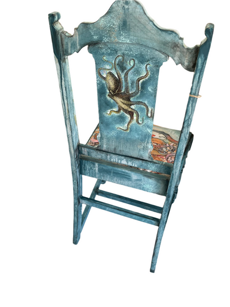 I Sea You Chair - See Horse and Octopus - Painted by Tabitha St Germain