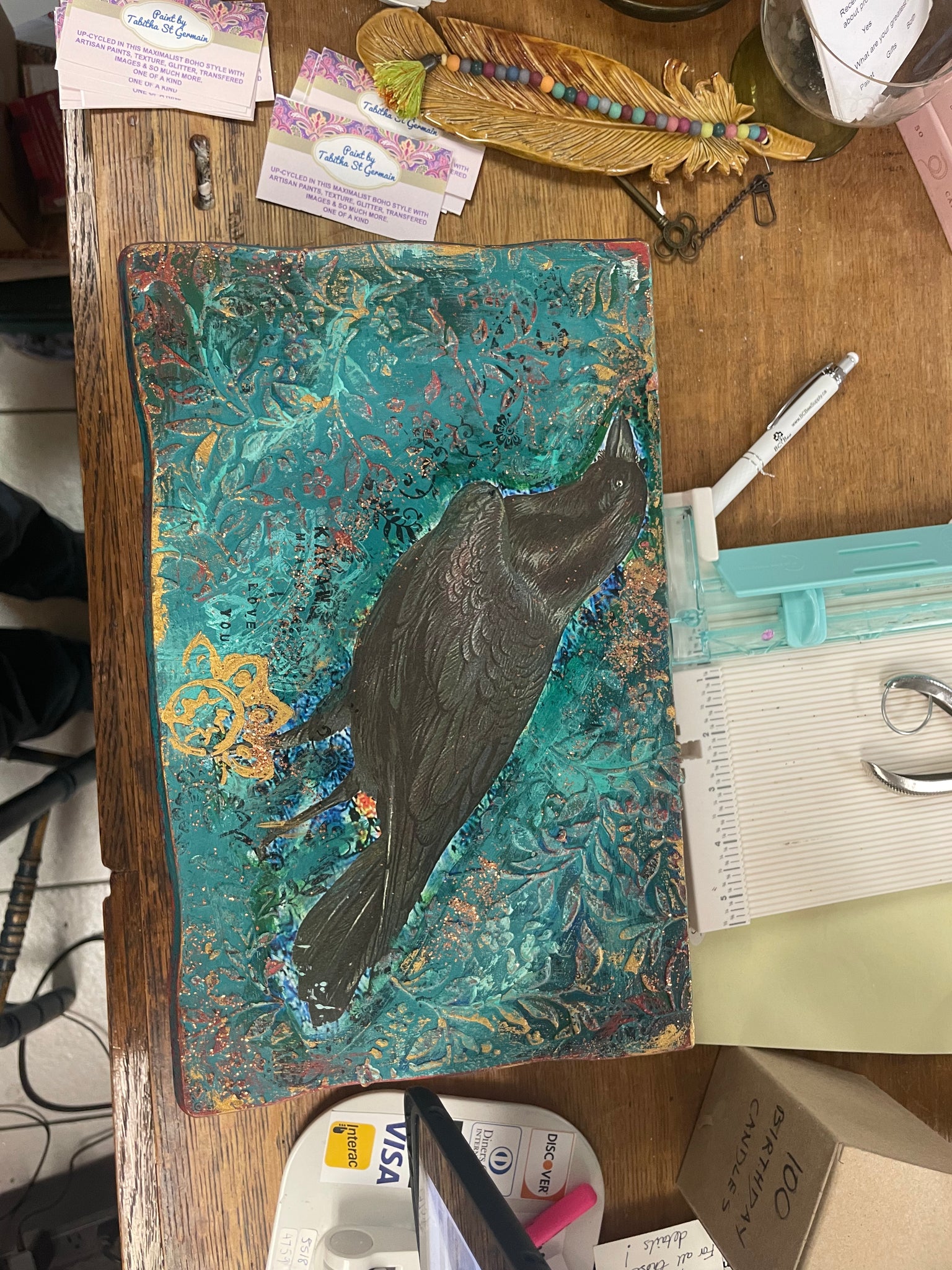 Crow jewelry box - painted by Tabitha St Germain