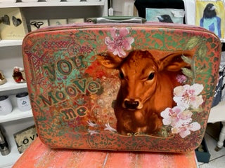 Cows and Skunks Suitcase - Painted by Tabitha