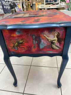 Depths/Shallows - Side Table - Painted by Tabitha St Germain