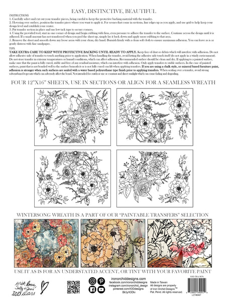 Wintersong Weath  Decor Transfer - Iron Orchid Designs