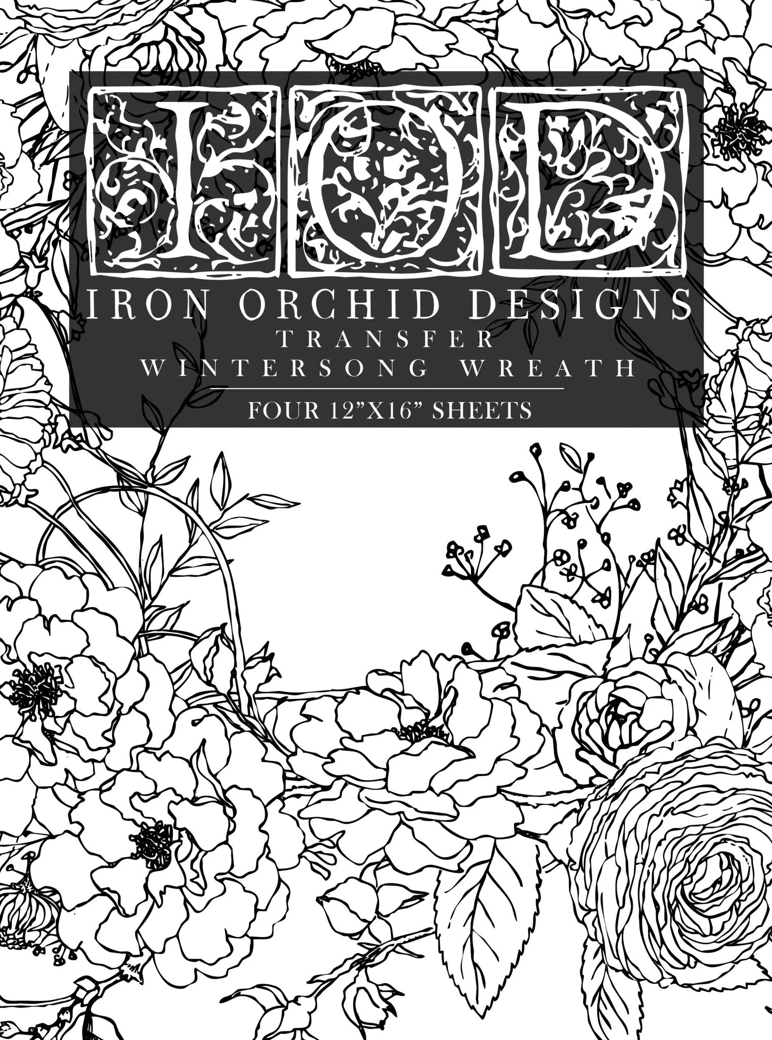 Wintersong Weath  Decor Transfer - Iron Orchid Designs