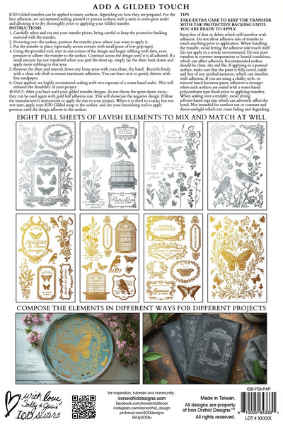 Papillon IOD Foil Transfer - Iron Orchid Designs - LIMITED EDITION 2026