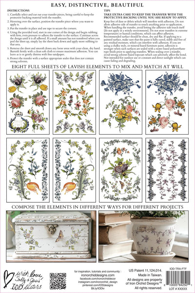Fairytale Florals Decor Transfer - Iron Orchid Designs