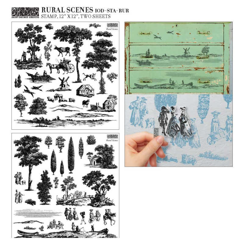 Rural Scenes Décor Stamp - New 2023 - Iron Orchid Designs