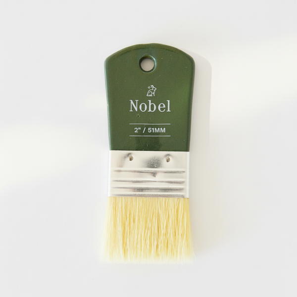 White Bristle Spalter Brush with Flat Handle