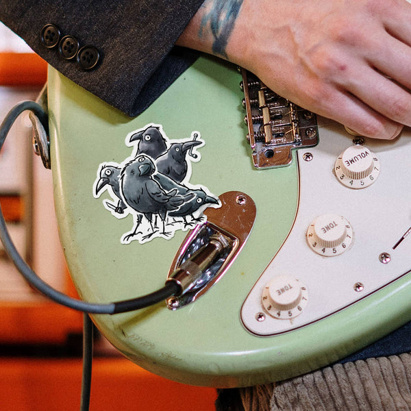 "A Murder" Funny Crow Sticker | Dark Humor Spooky Goth Stick