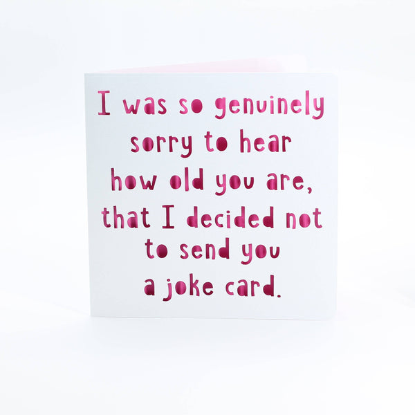 Joke Birthday Card, 5" Square, Acid-Free Cardstock: Green