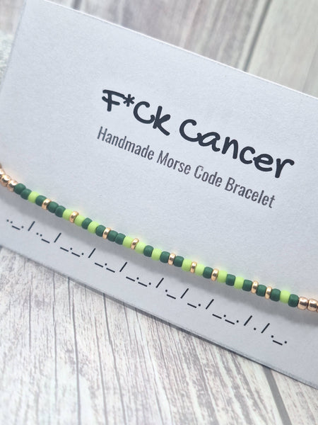 F*ck Cancer Morse Code - Seed Bead Bracelet