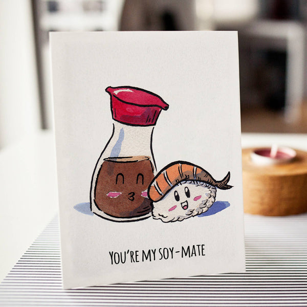 "My Soymate" - Sushi Valentines, Love, Anniversary Card