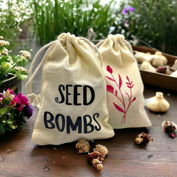 Seed Bombs - 10 Pack - Cotton Drawstring Bag - Canadian Wild