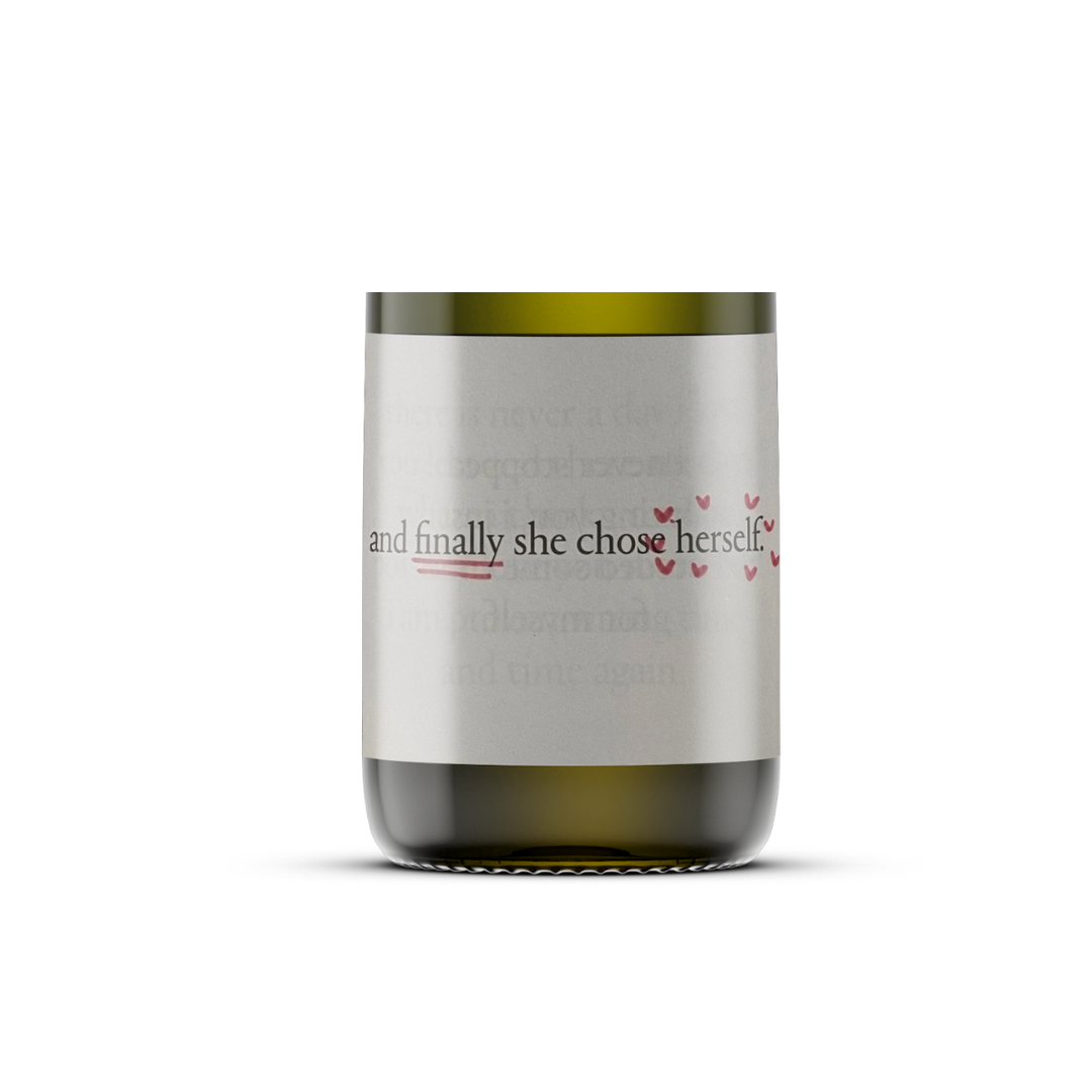 She Chose Herself, Soy Wax Candle, Recycled Wine Bottle: Lavender Sea Salt