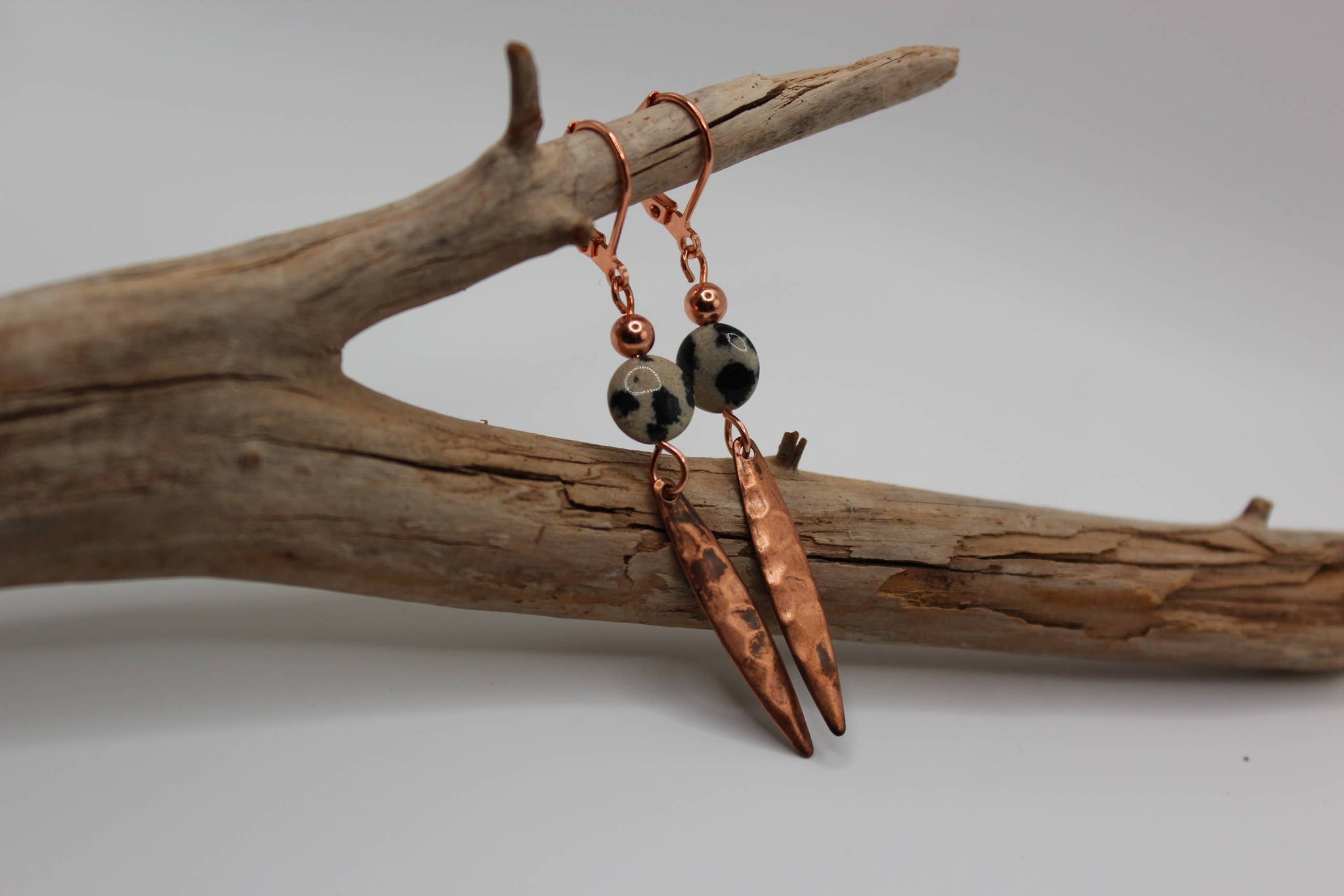 Earrings - Dalmatian Jasper and Copper