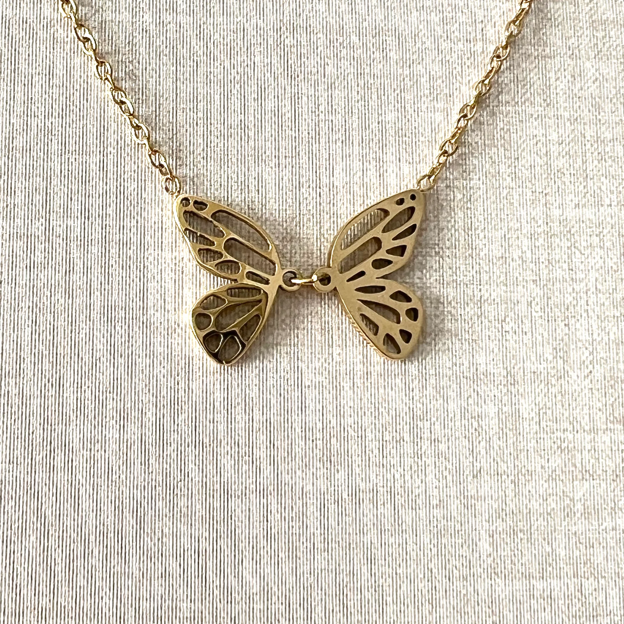Butterfly Necklace: Gold