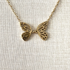 Butterfly Necklace: Gold