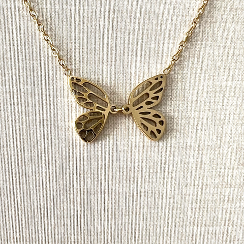 Butterfly Necklace: Gold