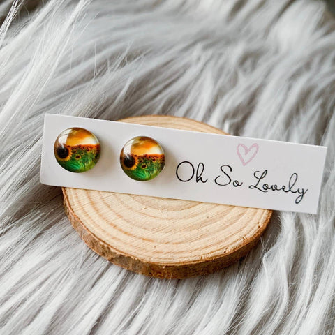 Sunflower Field Stud Earrings