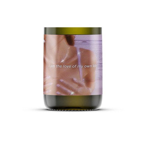 Love of my own Life, Soy Wax Candle, Recycled Wine Bottle: Bergamot Cedarwood