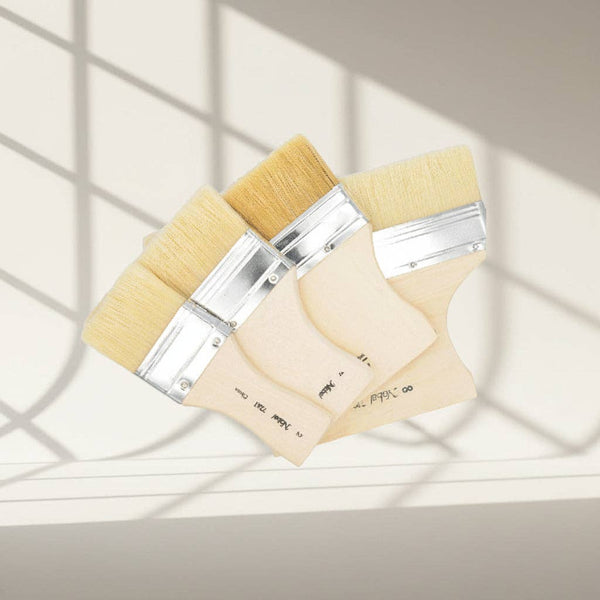 White Bristle Spalter Brush with Flat Handle