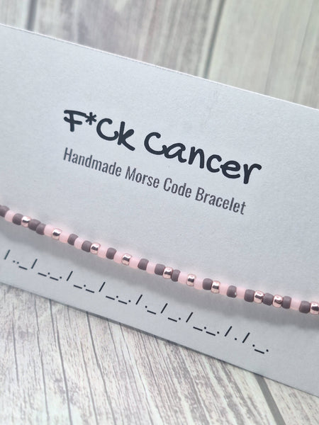 F*ck Cancer Morse Code - Seed Bead Bracelet