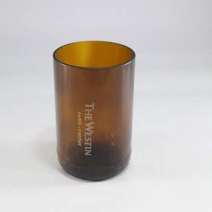 Amber Tumblers made from Large Beer Bottles