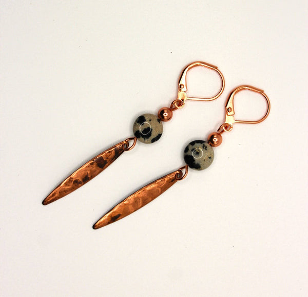 Earrings - Dalmatian Jasper and Copper