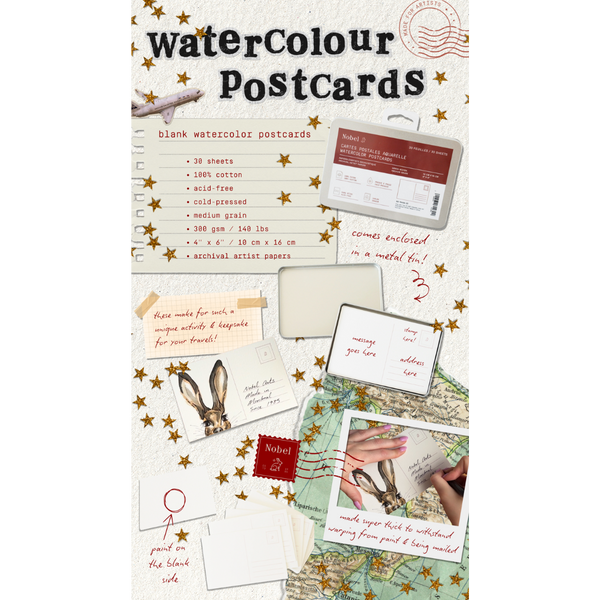 Blank Watercolour Postcards (30 Sheets)